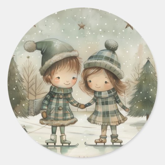 Christmas Stickers – Festive Labels & HolidayDecor ラウンドシール (正面)