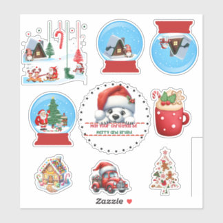 Christmas Stickers Snowglobe シール