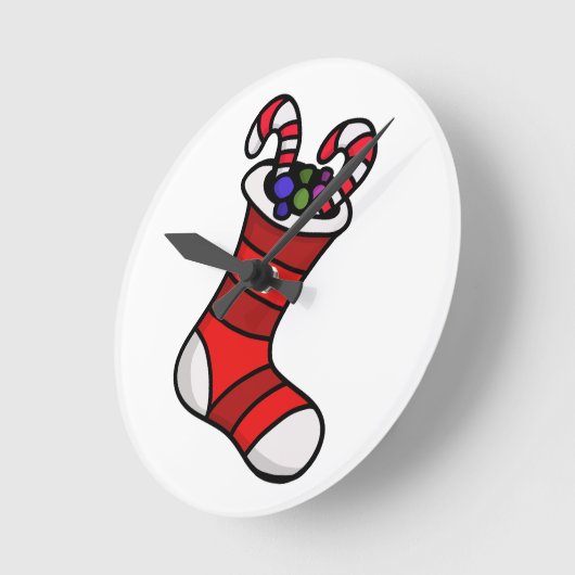 Christmas stocking ラウンド壁時計 (傾斜)
