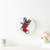 Christmas stocking ラウンド壁時計 (ホーム)