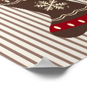 Christmas Stocking Brown And Red ポスター (角)