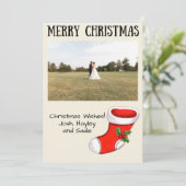 Christmas Stocking Christmas Photo Card シーズンカード (スタンド正面)