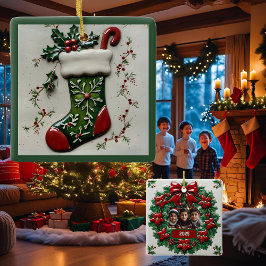 Christmas Stocking Customizable セラミックオーナメント