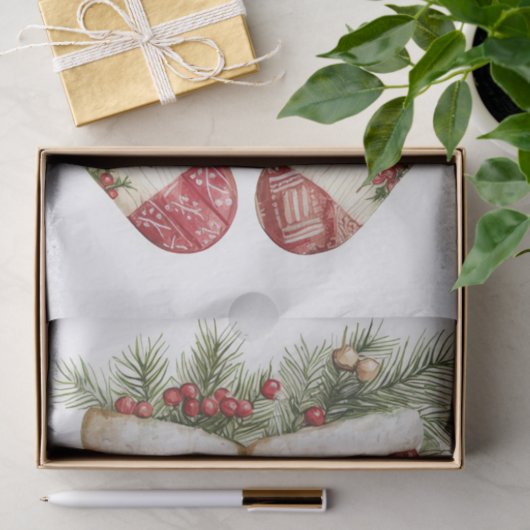 Christmas Stocking Design Tissue Paper 薄葉紙 (ギフト)