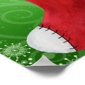 Christmas Stocking Gnome Candy Canes Snowflakes ポスター (角)