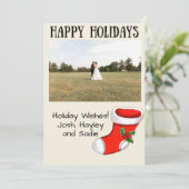 Christmas Stocking Holiday Photo Card シーズンカード (スタンド正面)