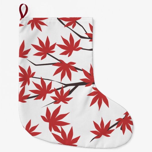 Christmas Stocking, Red Leaves ラージクリスマスストッキング (正面)