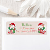 Christmas Stocking - Sleeping Kitten in Santa Hat ラベル (インサイチュ)