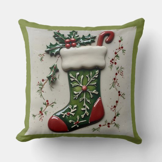 Christmas Stocking Throw Pillow クッション (正面)