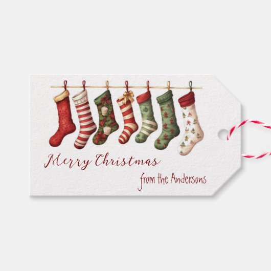 Christmas Stockings Personalized ギフトタグ (正面(横))