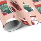 Christmas Stockings Pink ラッピングペーパー (ロールコーナー)