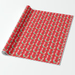 Christmas stockings small holiday wrapping paper ラッピングペーパー<br><div class="desc">Christmas stockings on red wrapping paper great for the holidays.</div>