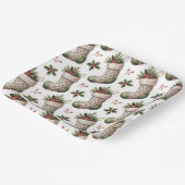 Christmas Stockings Winter Berries ペーパープレート (傾斜あり)