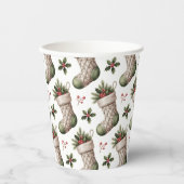 Christmas Stockings Winter Berries 紙コップ (正面)