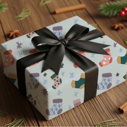 Christmas Stockings Wrapping Paper ラッピングペーパー