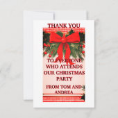 Christmas Story 3.5" x 5" Flat Thank You Card サンキューカード (裏面)