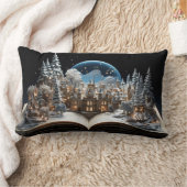 Christmas Storybook Snow-Globe Village ランバークッション (ブランケット)