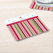 Christmas Striped– Holiday Cooking & Baking Gift スクエアペーパーコースター (アングル)