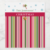 Christmas Striped– Holiday Cooking & Baking Gift ワインラベル (シングルラベル)