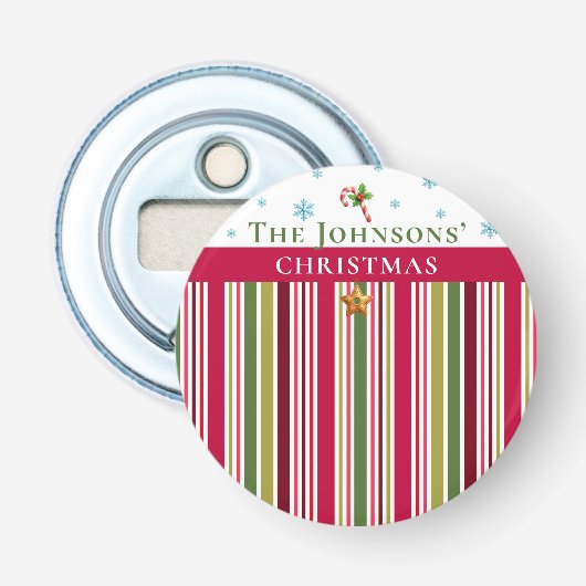 Christmas Striped– Holiday Cooking & Baking Gift 栓抜き (正面)