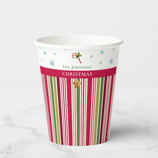 Christmas Striped– Holiday Cooking & Baking Gift 紙コップ (正面)