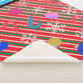 Christmas Stripes Candy Canes Ornaments Name シェルパブランケット (3/4)