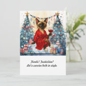 Christmas Study Break Invitation Siamese Cat 招待状 (スタンド正面)