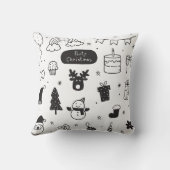 Christmas style black and white  クッション (裏面)