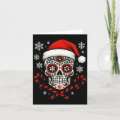 Christmas Sugar Calavera Skull Santa Hat Candy Can カード (正面)
