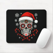 Christmas Sugar Calavera Skull Santa Hat Candy Can マウスパッド (マウス)