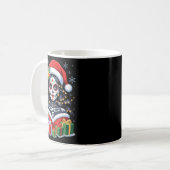 Christmas Sugar Skull Art Woman Santa Hat Festive  コーヒーマグカップ (正面左)