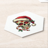 Christmas Sugar Skull Santa Hat Day Of The Dead Xm ペーパーコースター (アングル)