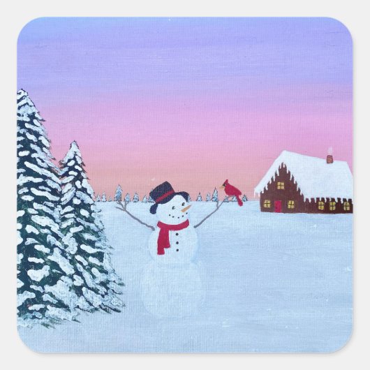 Christmas sunset スクエアシール (正面)