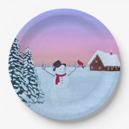 Christmas sunset ペーパープレート
