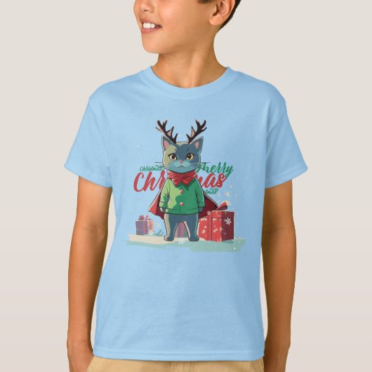 Christmas super cat t-shirt tシャツ (正面)