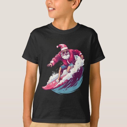 Christmas Surfing Santa Surfboarder Surf Lover Xma Tシャツ (正面)