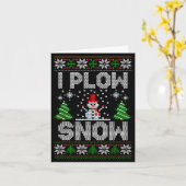 Christmas Sweater I Plow Snow Matching Couples Paj カード (黄色い花)