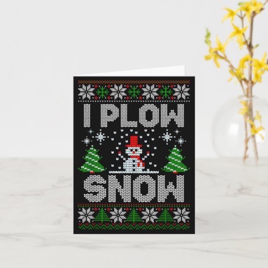 Christmas Sweater I Plow Snow Matching Couples Paj カード (黄色い花)