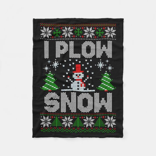 Christmas Sweater I Plow Snow Matching Couples Paj フリースブランケット (正面)