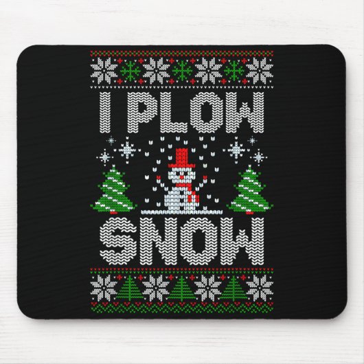 Christmas Sweater I Plow Snow Matching Couples Paj マウスパッド (正面)