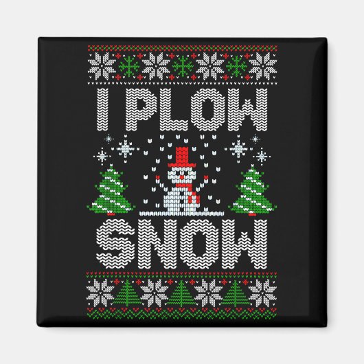 Christmas Sweater I Plow Snow Matching Couples Paj マグネット (正面)