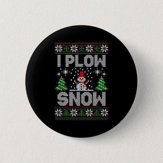 Christmas Sweater I Plow Snow Matching Couples Paj 缶バッジ (正面)