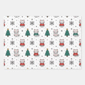 Christmas Sweater Kittens ラッピングペーパーシート (正面3)