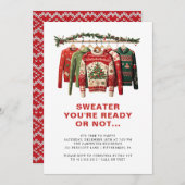Christmas Sweaters Modern Fun Christmas Party  招待状 (正面/裏面)