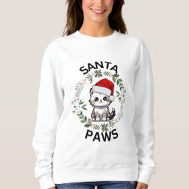 Christmas Sweatshirt Lades - Santa Paws Cat スウェットシャツ