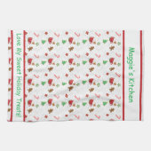 Christmas Sweets – Candy Canes, Cookies & Cocoa キッチンタオル (横)