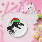 Christmas T-Rex ペーパープレート (パーティー)