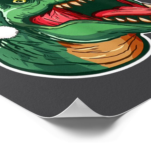 Christmas T-rex  ポスター (角)