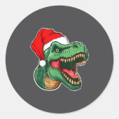 Christmas T-rex  ラウンドシール (正面)