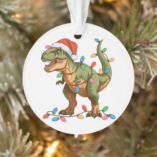 Christmas T Rex Dinosaur Xmas Dino Tyrannosaurus オーナメント (ツリー)